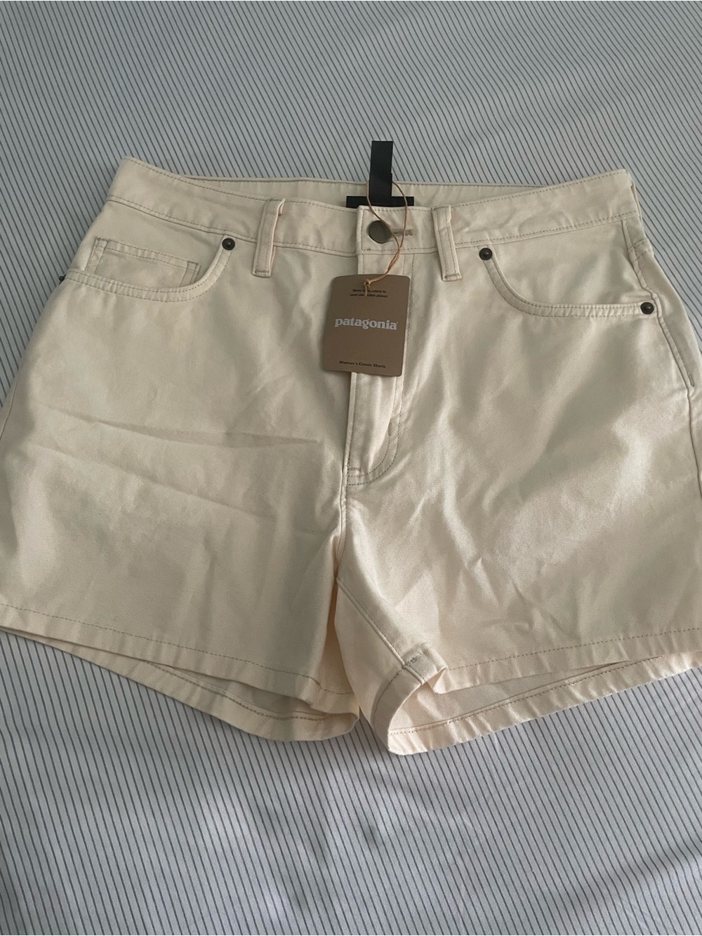 Patagonia Women's Cream canvas Shorts — Neutral High-Rise Style